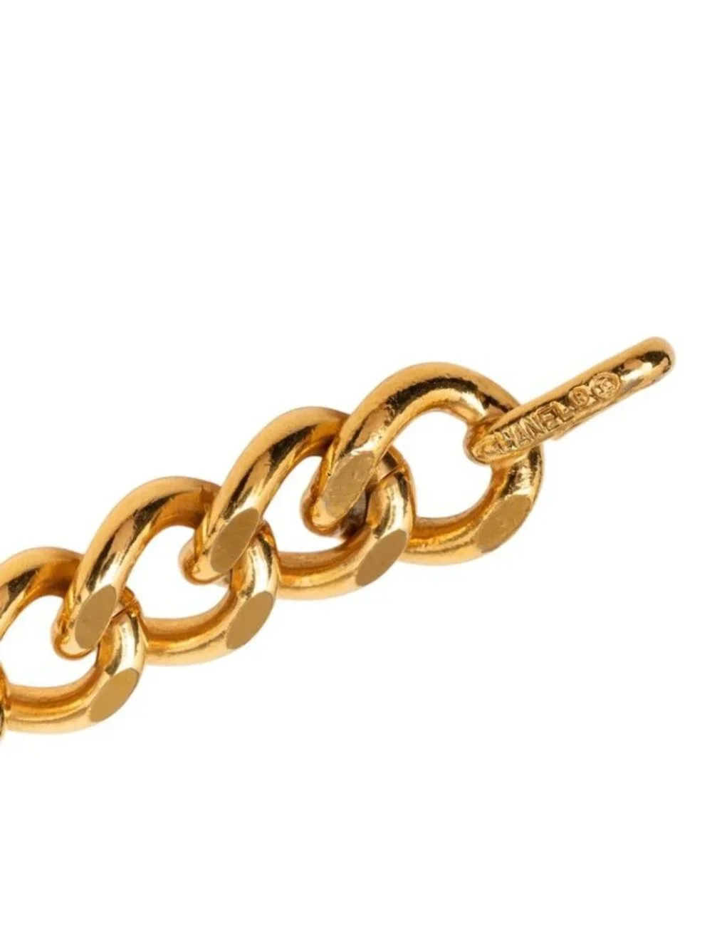 Chanel CC Logo 31 Rue Cambon le Plate Chain Belt Gold Plated
